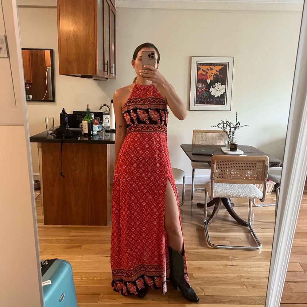 MINKPINK open back halter maxi dress